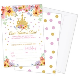 HQLOW Once Upon A Time Party Invitation for Girls Boys, Birthday Party Invitation Cards Party Celebration for Teens, 20 Cards With 20 Envelopes -06