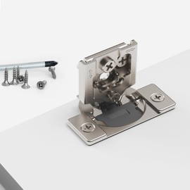 MEICCIPLUS Soft Close Cabinet Hinges 2 Pack, 1-1/4 inch Overlay, Concealed Hinge for Kitchen & Bath Doors, Hidden Hinge, Adjustable, Brushed Nickel Finish