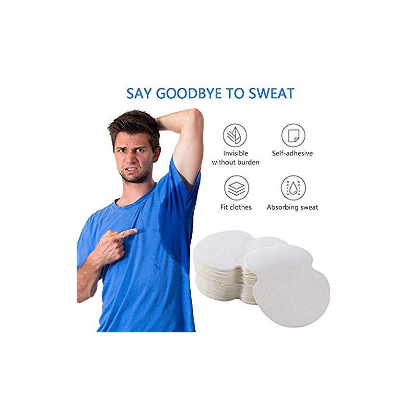 Sonew Underarm Sweat Pads, Disposable Cotton Armpit Sweat Absorbent Pads