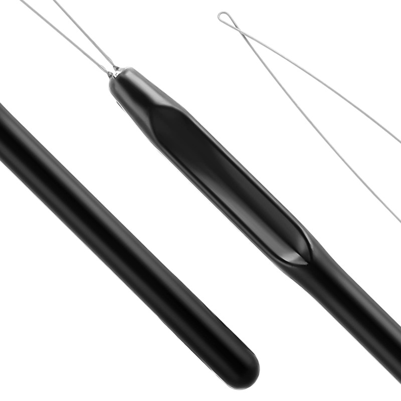 Sibba 10PCS Hair Extensions Loop Needle Threader Bead Device Pulling