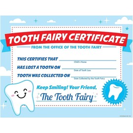 HAPPY DEALS ~ Tooth Fairy Certificates | 11 Inch | 12 Pack - Lost Tooth Dental Novelty Stationery Party