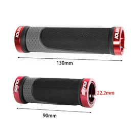 SENQI Bike Grips Lightweight Bicycle Grips 130mm &130mm,130mm &90mm, 90mm &90mm Fit 22.2mm Handlebar Anti-Slip Grips Suitable for Multi-Speed Bicycles Mountain Bikes BMX Bikes(Red)