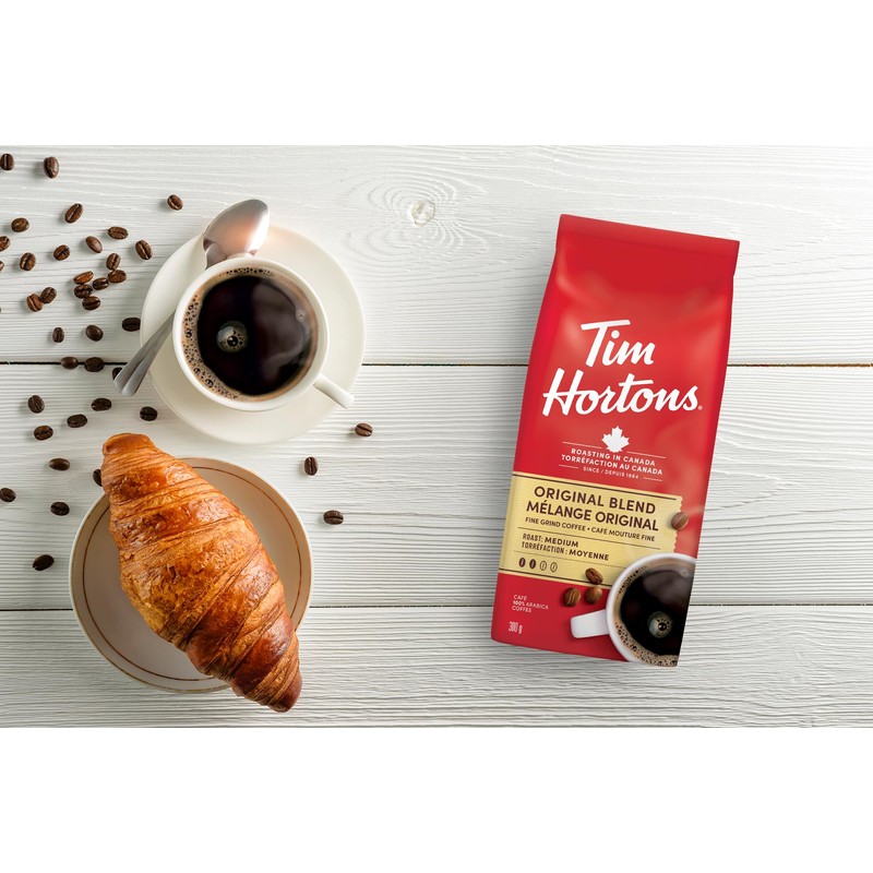 Tim Hortons Original Coffee, Fine Grind Bag, Medium Roast, 300g