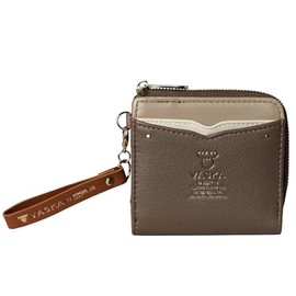 Mozu VS-0333 VASKA VS-0333 Wallet, External Pocket, Lightweight, Compact, Smaller, Coin Purse, L-Shaped Zipper, Synthetic Leather, Strap, Elk, Scandinavia, VASKA by Sylphy, brown (mocha)