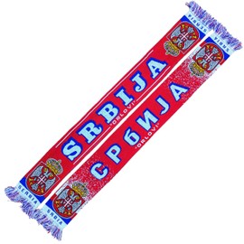 Generisch Serbia, Serbia, Srbija Scarf (Knitted Scarf) for World Cup, European Championship, Football Scarf, Cult Scarf, Souvenir Scarf, Red, blue, white, yellow