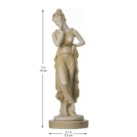 BeautifulGreekStatues Persephone Goddess of the Underworld Spring Time Gold Vegetation Statue 7"