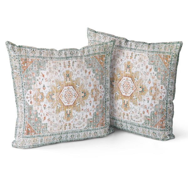 Snycler Light Green Boho Throw Pillow Covers Set of 2