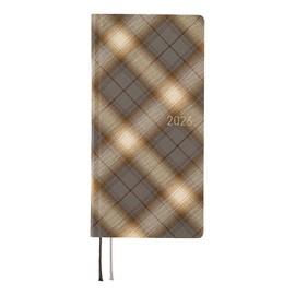 ほぼ日手帳 2026 weeks シャツファブリック/foggy check 4月始まり 週間手帳 週間レフト スリム縦長