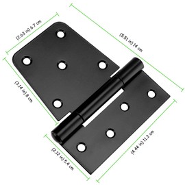 TAICHEUT 8 PCS 3.5 Inch Heavy Duty Gate Hinges, Square Barn Hinges, Shed Door Hinges, Spring Gate Hinge Wrought Hardware, with Screws for Storage Shed Barn Wood Fence, Black