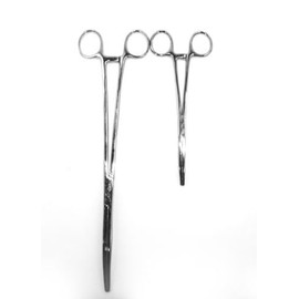 New 2pc Fishing Set 6" + 12" Curved Hemostat Forceps Locking Clamps Stainless