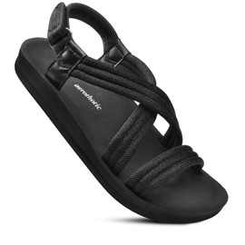 AEROTHOTIC Hadal - Sandalias de viaje con soporte de arco para mujer, Azul marino Hadal, 11