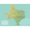 Best Maps Ever Texas State Parks Map 18x24 Poster (Green