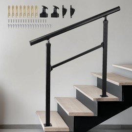 Modern Adjustable Handrails for Stairs and Outdoor Balcony - Ensure Safety and Style, Durable Construction, Weather-Resistant, Ideal for Stair Railing Porch 3 Step