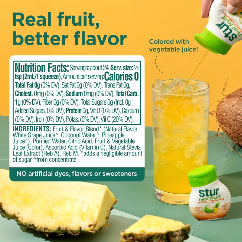 Stur Liquid Water Enhancer | Coconut Pineapple | Naturally Sweetened