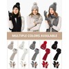 Womens Beanie Hat Scarf Gloves Set, Soft Fleece Lined Winter