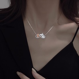 LYTOPTOP Silver Necklaces for Women, Sterling Silver Girls and Horse Necklace, Infinity Cubic Zirconia Pendant Necklaces Horse Gifts for Girls Daughter Teenager Horse Lovers
