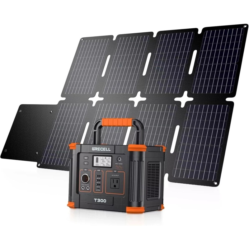 GRECELL Peak 600W Power Station Portable Solar Generator/ 120W Foldable