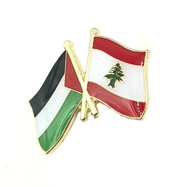 Lebanon Palestine Lebanese Palestinian Ally Friendship Metal Enamel Country Flags Pin Badge