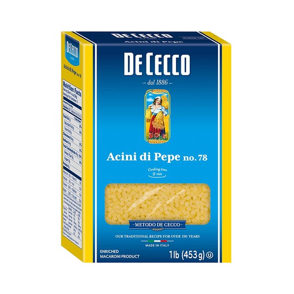 De Cecco Semolina Pasta, Acini Di Pepe No.78, 1 Pound (Pack of 5)