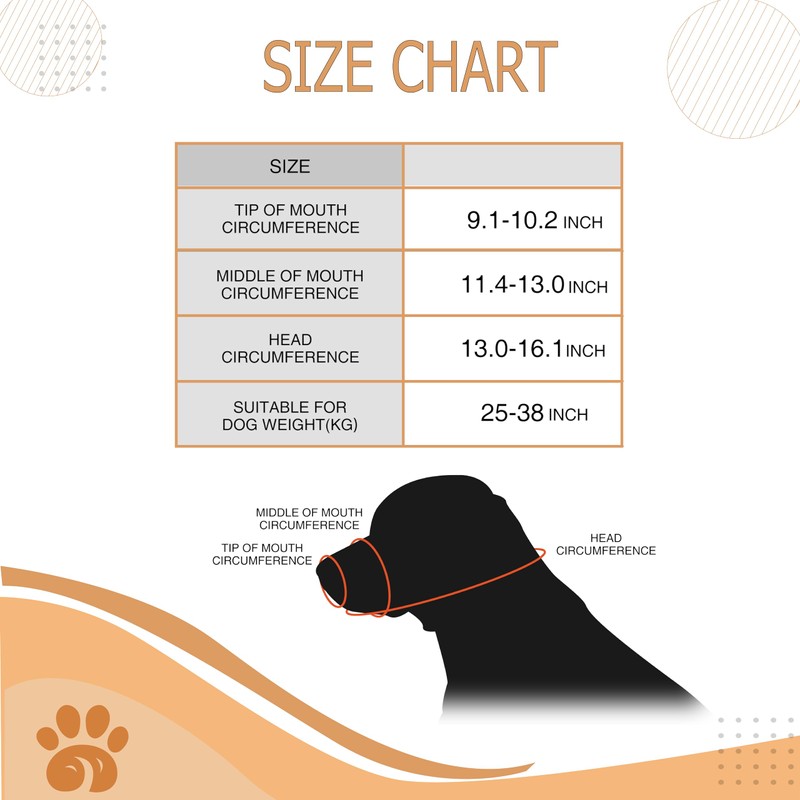 Wagably Brown Leather Muzzle for Dogs - Secure Basket -