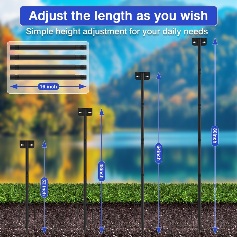 80 Inch Adjustable Bird Feeder Pole,Bird House Pole Suitable for