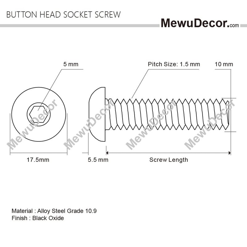 M10 x 25mm Button Head Socket Cap Screws, Class 10.9