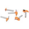 5Pcs 6mm Shank Router Bit Yellow Milling Cutter for Cabinet
