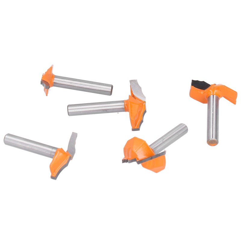 5Pcs 6mm Shank Router Bit Yellow Milling Cutter for Cabinet