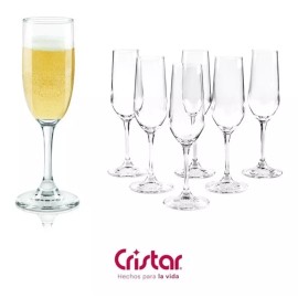 Cristar Juego De 30 Copas Flauta Para Champagne 183 Ml Cristar