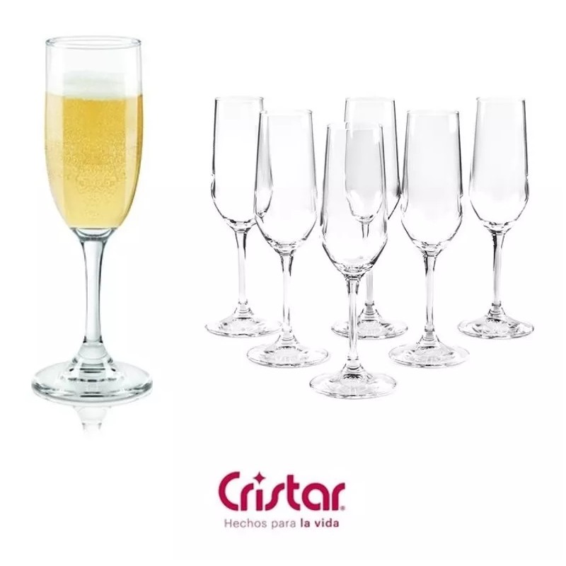 Cristar Juego De 30 Copas Flauta Para Champagne 183 Ml
