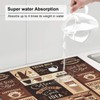 Dish Drying Mat Retro Coffee Pattern for Kitchen Counter Absorbent