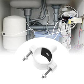 YINETTECH 2PCS White Drain Saddle Valve Clamp 1/4" Quick Connect Hose Pipe Adapter for Reverse Osmosis System Water Filters Waste Water Clamp with Sponge Pad