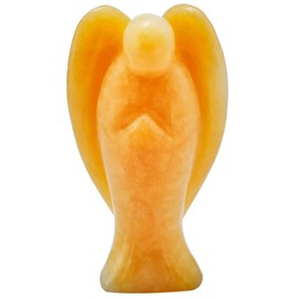 mookaitedecor Fengshui Gemstone Guardian Angel Figurine, Hand Carved Healing Stone Decorative Angel Statue Embellishments Reiki Decoration