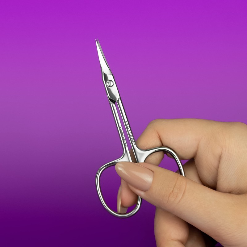 STALEKS PRO Expert SE-50/2 Professional Cuticle Scissors Ergonomic Rings Stainless