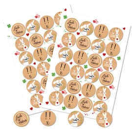 Logbuch-Verlag Easter Stickers in Kraft Paper Look, Brown, White