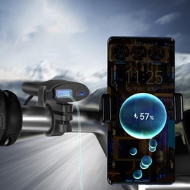 QC3.0 Motorcycle USB Charger 30W USB-C Charger IP67 Waterproof GPS Handlebar Mounting Bracket Charger for Moto Phone Charger