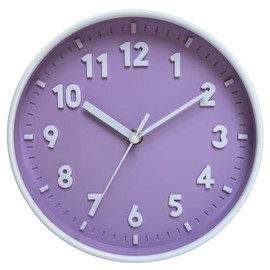 couponhub 3D Number Wall Clock, 8 Inch Battery Operated Silent Clocks, Wall Mounted Non-Ticking Round Clocks, Colorful Cute Wall Clock for Children, Home Office Decoration(Purple)