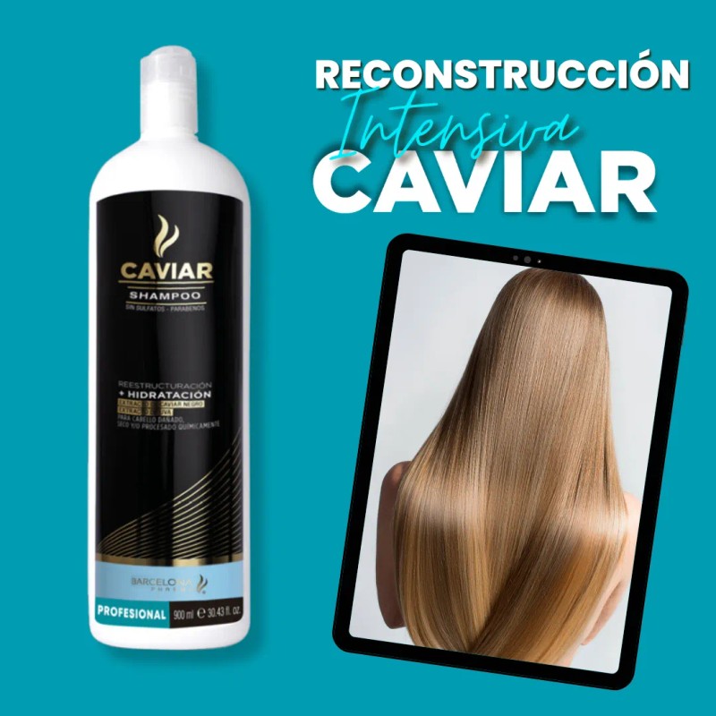 Caviar Shampoo + Reestructuración + Hidratación 900ml