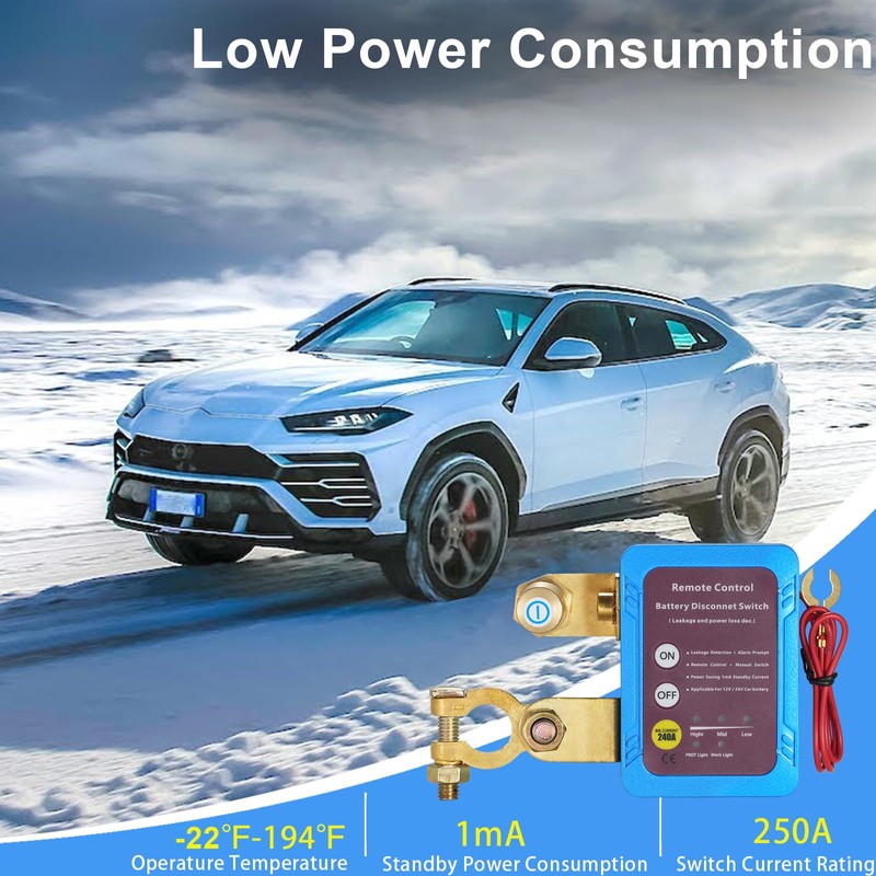CZC AUTO Battery Kill Switch, Remote Battery Disconnect Switch, 12V