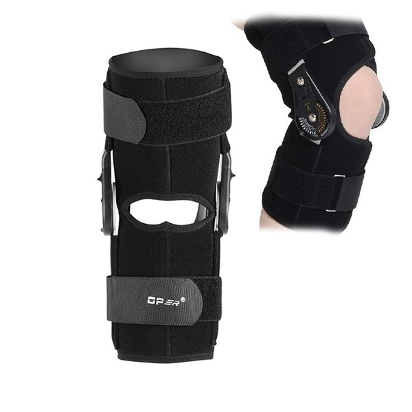 FILFEEL Knee Support, Adjustable Angle Knee Brace Wrap Support for Leg or Knee Injury, Sprained Knee Strap and Sports with FDA Approved (M)