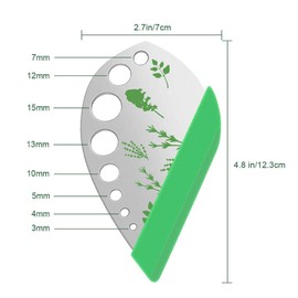 DULSPUE 1 Herb Scraper, Leaf Herb Stripper 9 Holes, Leaf Herb Stripper Stainless Steel Vegetable Peeler, Kitchen Aid Stripping Tools for Removing Leaves