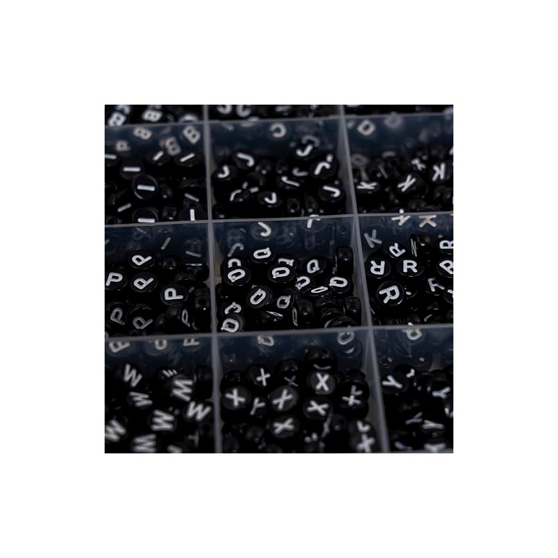 WangLaap 1450Pcs Acrylic 4x7mm Round Letter Beads Kits Alphabet A-Z