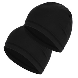 2 Pcs Wave Caps for Men Silky Stocking Caps Doo Rags for 360 540 723 Waves Compression Stain Caps Silky Durags Caps Ideal Gifts for Christmas Thanksgiving Father's Day (Black)