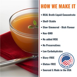 SAVORY CHOICE Beef and Chicken Broth Concentrate, 2 Boxes of 12 Packets/Flavour (12g) - Gluten-Free, Diary-Free Broth Concentrate