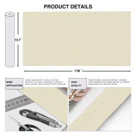 Leather Repair Patch, Large Size 15.7 * 118inch Self Adhesive Leather Repair Patch Kit for Car Seat, Couches, Sofas, Computer Chair, Furniture, Handbags, Drivers Seat