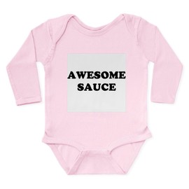 CafePress Awesome Sauce Long Sleeve Infant Bodysuit Unisex Long Sleeve Baby Bodysuit Infant Romper Petal Pink