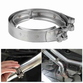 V Band Clamp 2.5 Inch Exhaust V Clamp 2.5 Inch V Band Clamp Stainless Steel V Band Exhaust Clamps Flange Kit Car Auto V Band Turbo Downpipe Exhaust Clamp