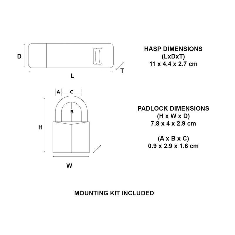Master Lock 312EURDLH Padlock with Thermoplast Cover and Long Bar
