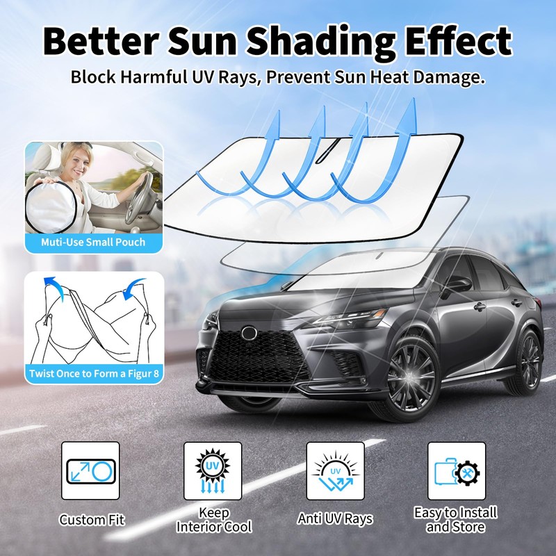Windshield Sun Shade for Lexus RX 2023 2024 2025 —