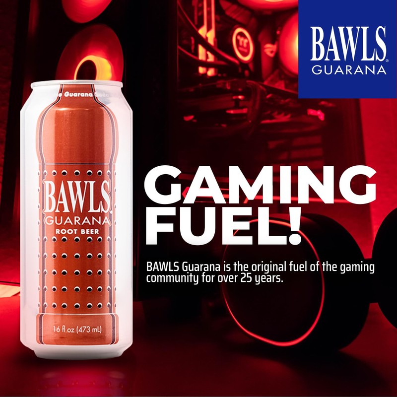 BAWLS Guarana Root Beer - Guarana Fueled Soda for Energy,